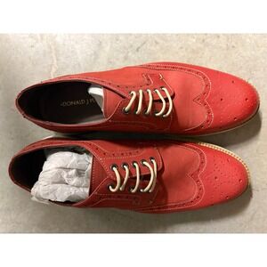 Donald J Pliner Mens EVEB-DXB6 Brick‎ Red Leather Wingtip Oxford Dress Shoes